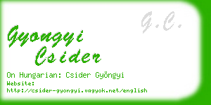 gyongyi csider business card