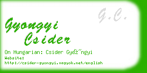 gyongyi csider business card